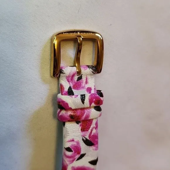 Kate Spade New York Metro Watch Floral Rose Band Pink and Gold Tones Kate Spade New York Metro Watch Floral Rose Band Pink and  main image 2